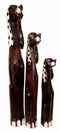 Balinese Wood Handicraft 3 Feet Large Polkadot Ears Canine Hound Dog Set