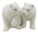 Arctic North Pole Polar Bears Couple Side By Side Ceramic Salt Pepper Shaker Set