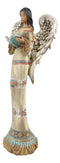 Set Of 3 Native American Female Angels Holding Bible Dove And Basket Figurines