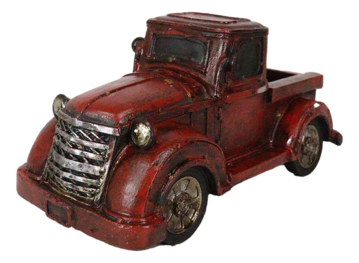 Rustic Classic Old Fashioned Country Farmhouse Red Pickup Work Truck Figurine