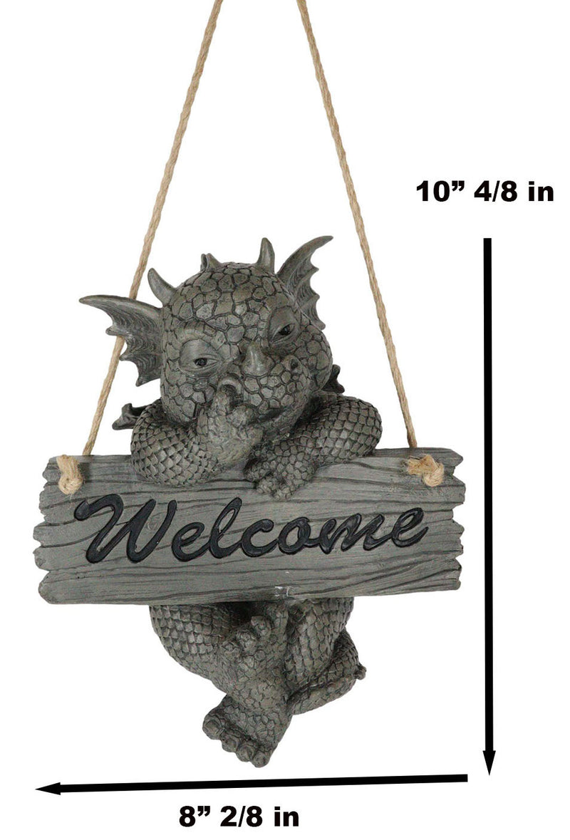 Ebros Jute Strings Hanging Welcome Garden Dragon Statue Nose Picker Wyrmling