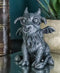 Gothic Winged Guardian Baby Goat Gargoyle Statue Faux Stone Resin Small 2.5"H