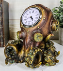 Steampunk Octopus Kraken Fighter With Tentacles Spores Table Clock Figurine