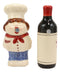 Italian Drunk Chef Kissing Wine Bottle Ceramic Salt Pepper Shakers Figurine Set