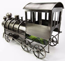 Locomotive Railroad Train Hand Made Metal Wine Bottle Holder Caddy Figurine