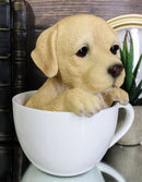 Ebros Realistic Adorable Labrador Puppy Teacup Statue 5.5" Tall Pet Pal