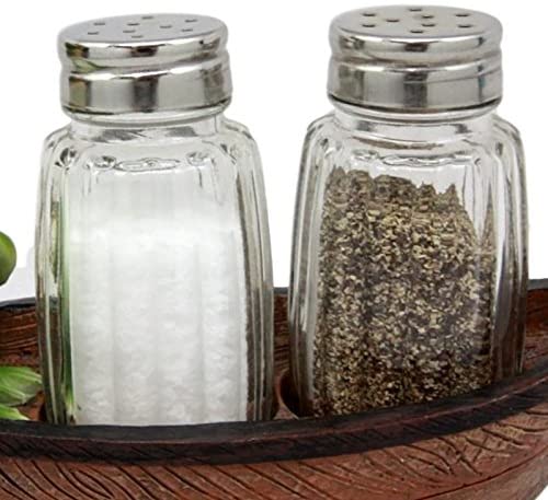Ebros Glass Salt & Pepper Shakers Holders Containers Set of 2 Units 3 1/8"H - Ebros Gift