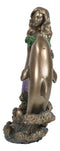 Art Nouveau Ocean Siren Mermaid With Bottlenose Dolphin Statue Nautical Decor