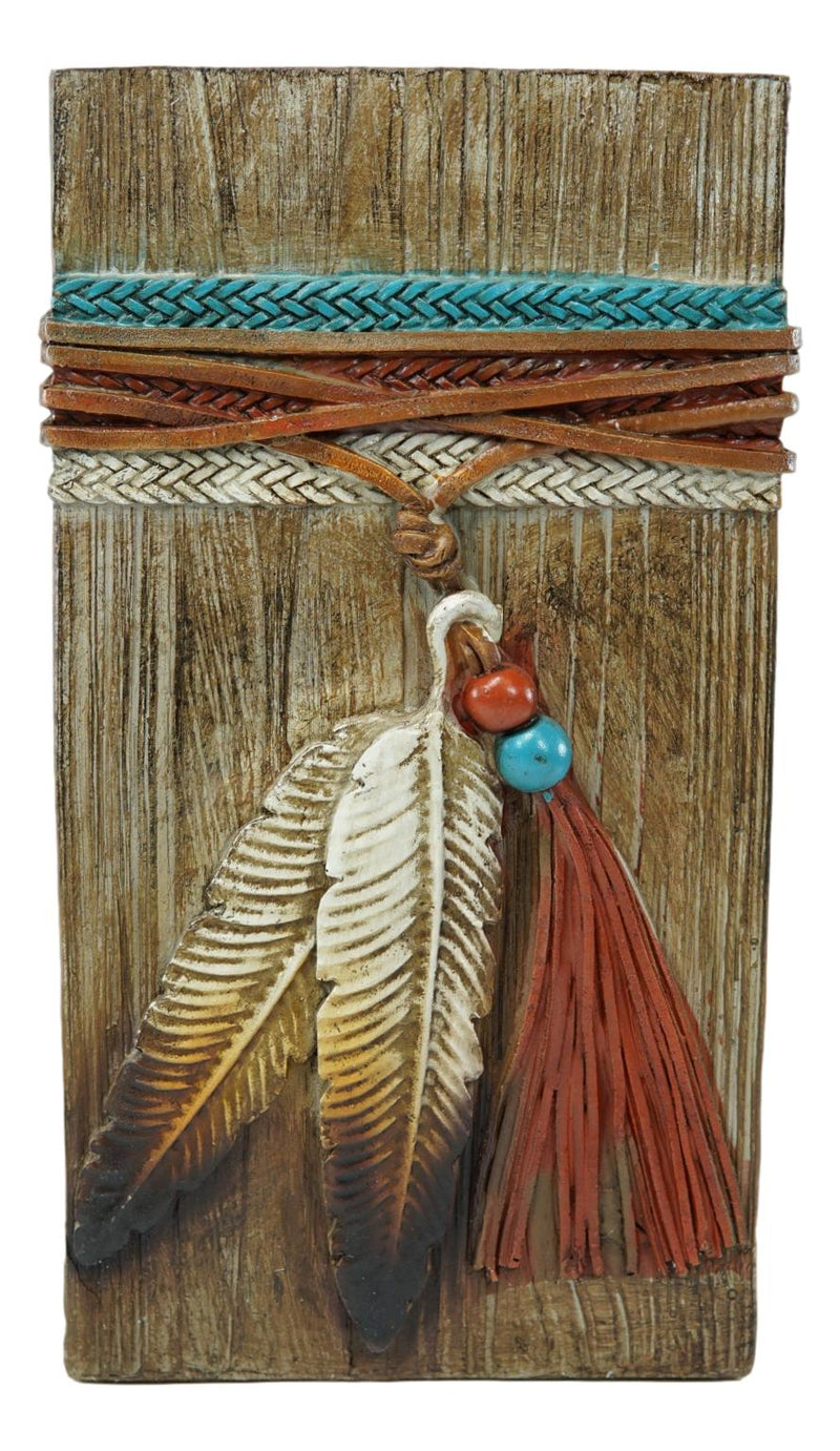 Rustic Southwestern Indian Dreamcatcher Eagle Feathers And Beads Floral Vase