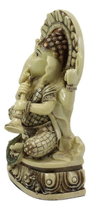 Ebros 12" Tall Hindu God Ganesha Playing Shehnai Flute Statue Figurine - Ebros Gift