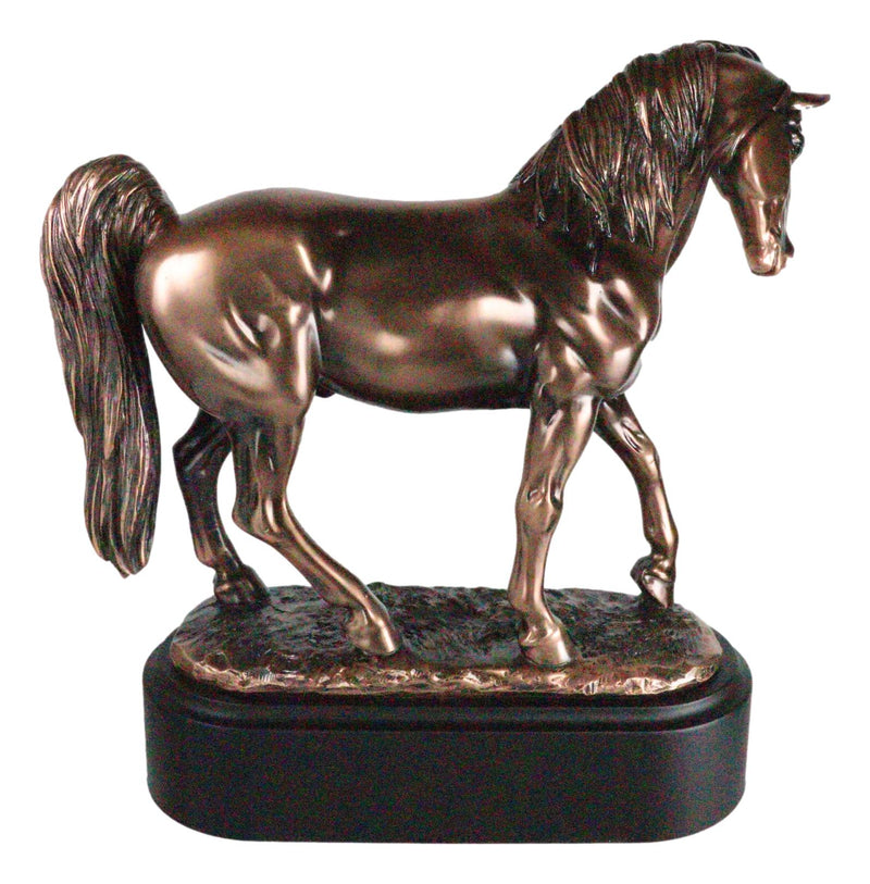 Rustic Western Tennessee Walking Horse Model Stallion Figurine With Trophy Base