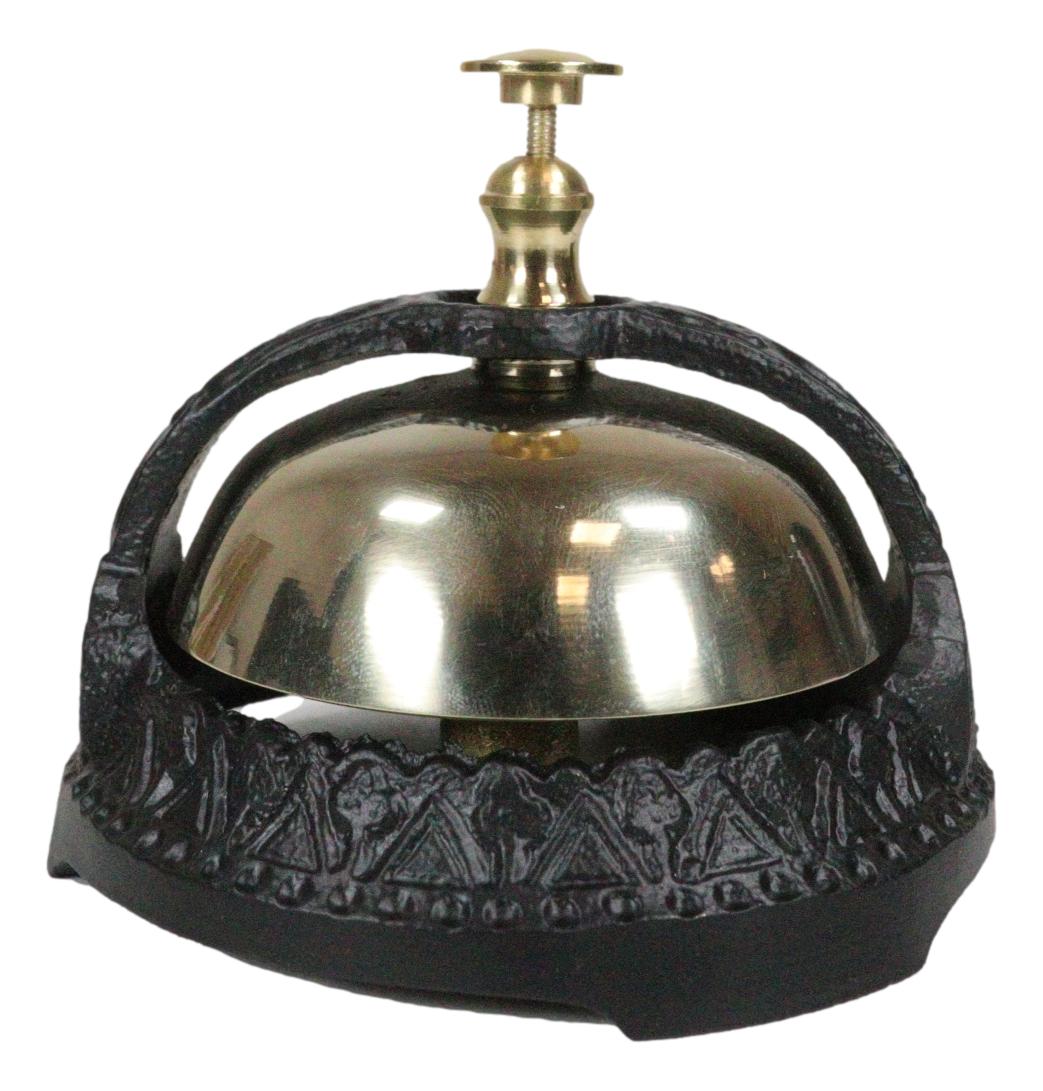 Vintage Antique Style Ornate Victorian Small Front Desk Hotel Bell Paperweight
