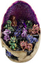 Ebros Geode Dragon Egg LED Light Display Stand with 12 Baby Dragons Figurine Set