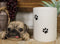 Ceramic Pug Puppy Dog Hiding and Peeking Dry Storage Jar With Paw Prints Decor