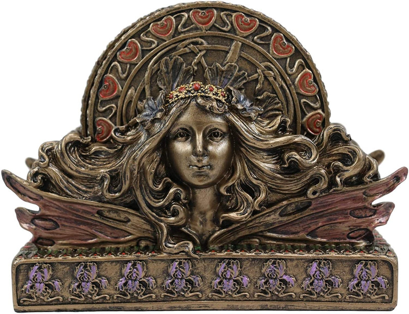 Ebros Art Nouveau Tuscany Fairy Coaster Holder with 6 Round Coasters Set