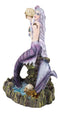 Large Sirens of The Seas Necromancer Gothic Mermaid Holding A Skull Figurine