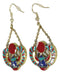 Ancient Egyptian Deity Winged Scarab Beetle Amulet Dangle Earrings Pair Jewelry