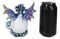 Aqua Blue Iridescent Jeweled Baby Wyrmling Dragon In Crystal Gem Egg Figurine
