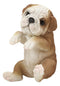 Ebros Garden Pot Hanging Bulldog Statue 7.5" Tall with Glass Eyes Pet Figurine