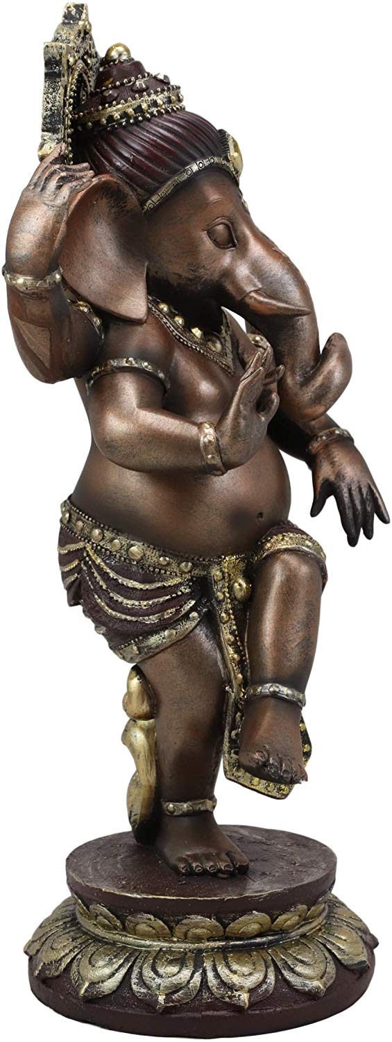 Ebros 13" Tall Hindu Dancing Ganesha Chaturthi in One Legged Yoga Pose Statue - Ebros Gift