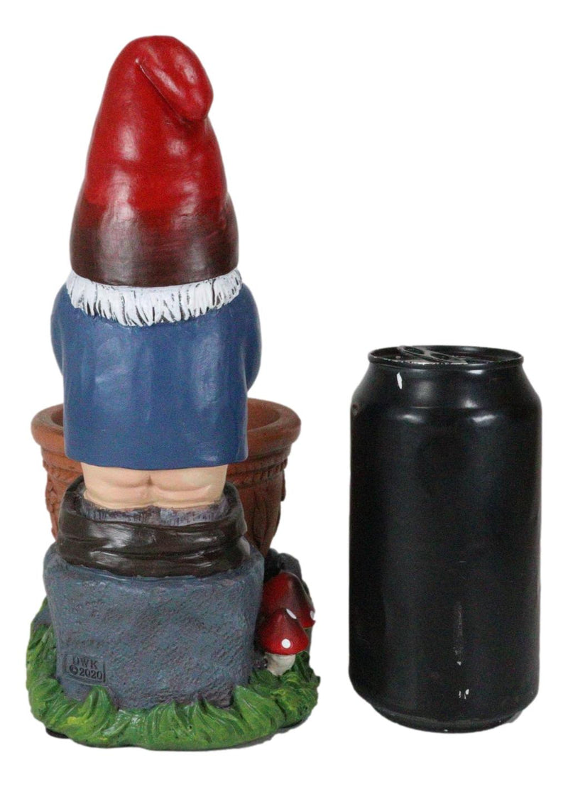 Whimsical Garden Naughty Gnome Pants Butt Down Peeing Planter Vase Pot Statue