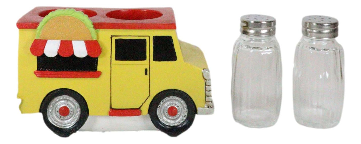 Taste Of Mexico Tex-Mex Fiesta Taco Food Truck Salt And Pepper Shakers Holder - Ebros Gift