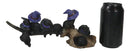 Halloween 5 Black Kitten Cats With Witch Hat Riding Magical Broomstick Figurine