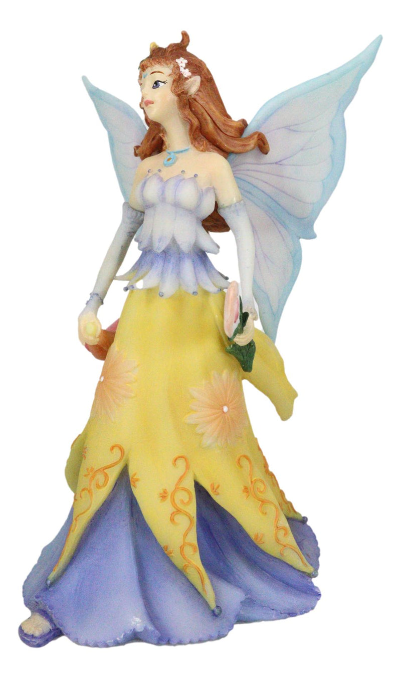 Spring Season Fairy In Sunflower Gown With Scepter Of Blossom Collector Figurine