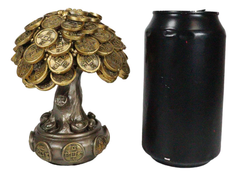 money tree figurine feng shui Ebros Gift Feng Shui Gold Tree Statue Golden Money Coin Tree of Wealth And Abundance Decor Talisman Figurine
