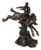 Rustic Western Rodeo Cowboy Riding On Galloping Wild Mustang Horse Figurine
