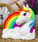 Sacred Pride Golden Horn Rainbow Unicorn On Clouds Paper Napkin Holder Figurine