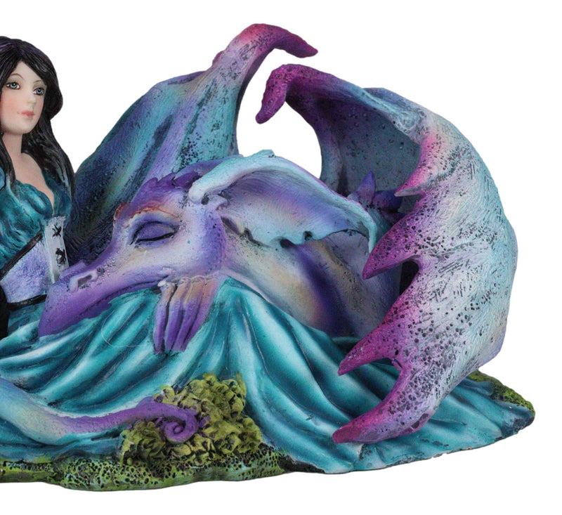 Twilight Slumber Enchanted Fairy With Sleeping Dragon On Lap Amy Brown Figurine
