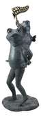 Ebros Gift 25.25" Tall Aluminum Metal Whimsical Father and Son Frog Family with Net Chasing Butterfly Garden Statue Frogs Patio Pool Pond Lawn Yard Decorative Sculpture Feng Shui Zen Accent