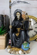 Ebros 9" Tall Bone Mother Holy Death Black Tunic Robe Sitting On Throne Statue