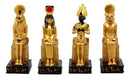 Egyptian Gods Horus Osiris Sekhmet And Isis Seated On Thrones Figurine Set of 4