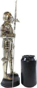 Large Fine Medieval Knight Suit of Armor Statue Halbedier Pikeman Sentry 13"H