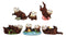 Ebros Colorful Nautical Pacific Sea Otters Family Miniature Figurines Set of 6