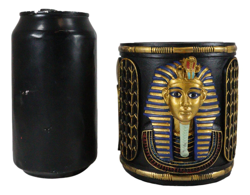 Egyptian King Tut Pharaoh Pen Holder 4"H Tutankhamun Bust Stationery Organizer