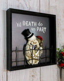 Till Death Do Us Part Skeleton Bride and Groom Kissing Wall Decor Picture Frame