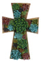 Southwestern Colorful 3D Cactus Blossoms Succulent Flowers Wall Cross Art 12'H