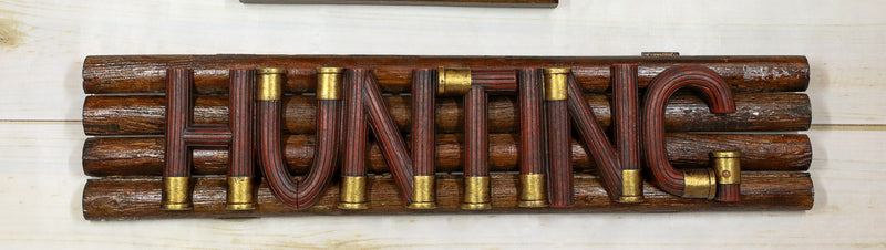 Rustic Western Shotgun 12 Gauge Bullets HUNTING Word Art Sign Wall Plaque Decor