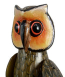 Balinese Wood Handicrafts Night Forest Great Horned Owl Puppet Toy Figurine 18"H