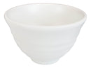 Contemporary Ridged Matte White Jade Melamine Rice Soup Dessert Bowls Pack Of 6