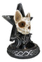 Occult Ouija Cat Skull With Triple Moon And Pentagram Backflow Incense Burner