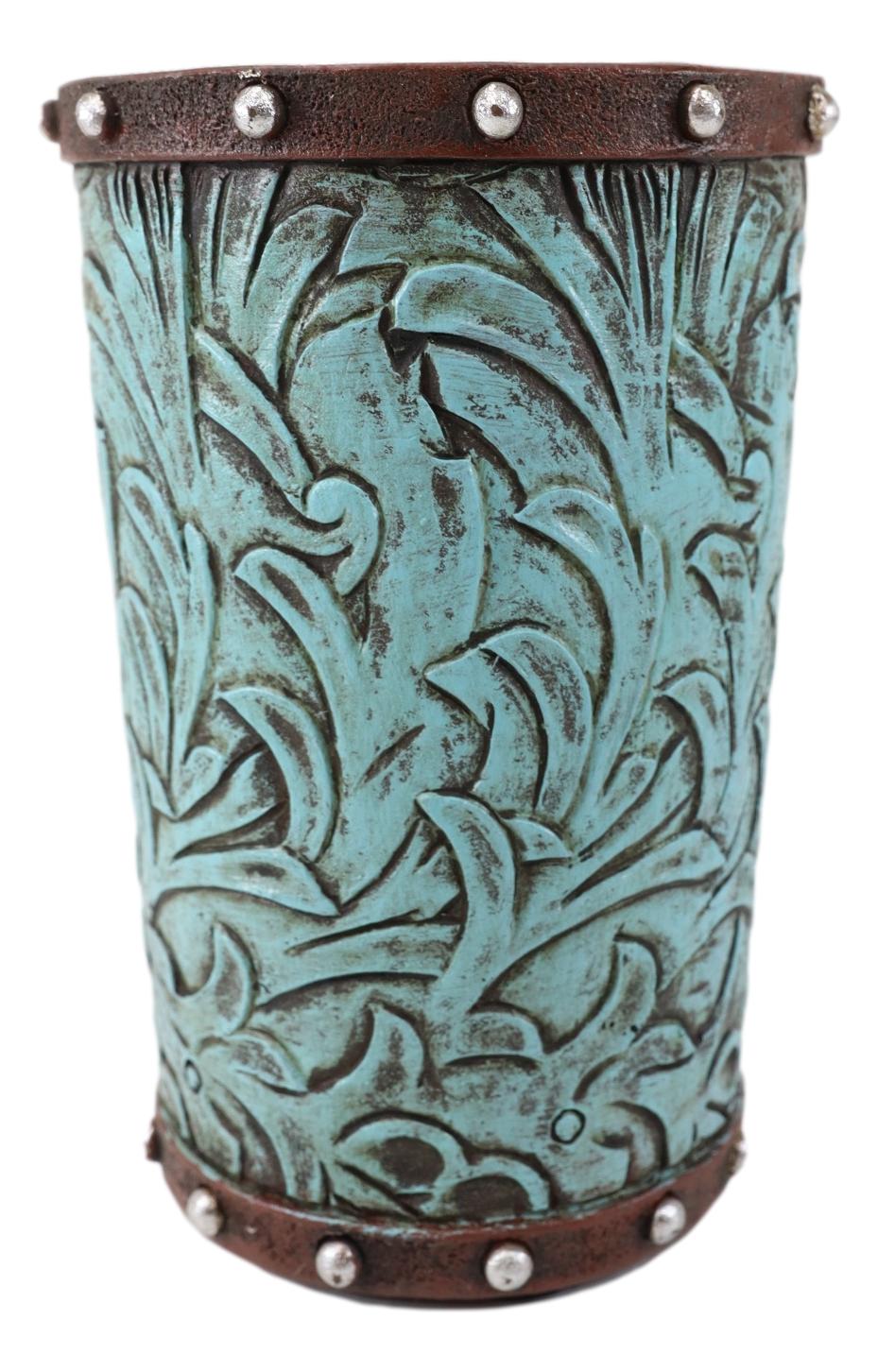 Rustic Western Turquoise Floral Soap Dish Toothbrush Holder And Soap Pump Set