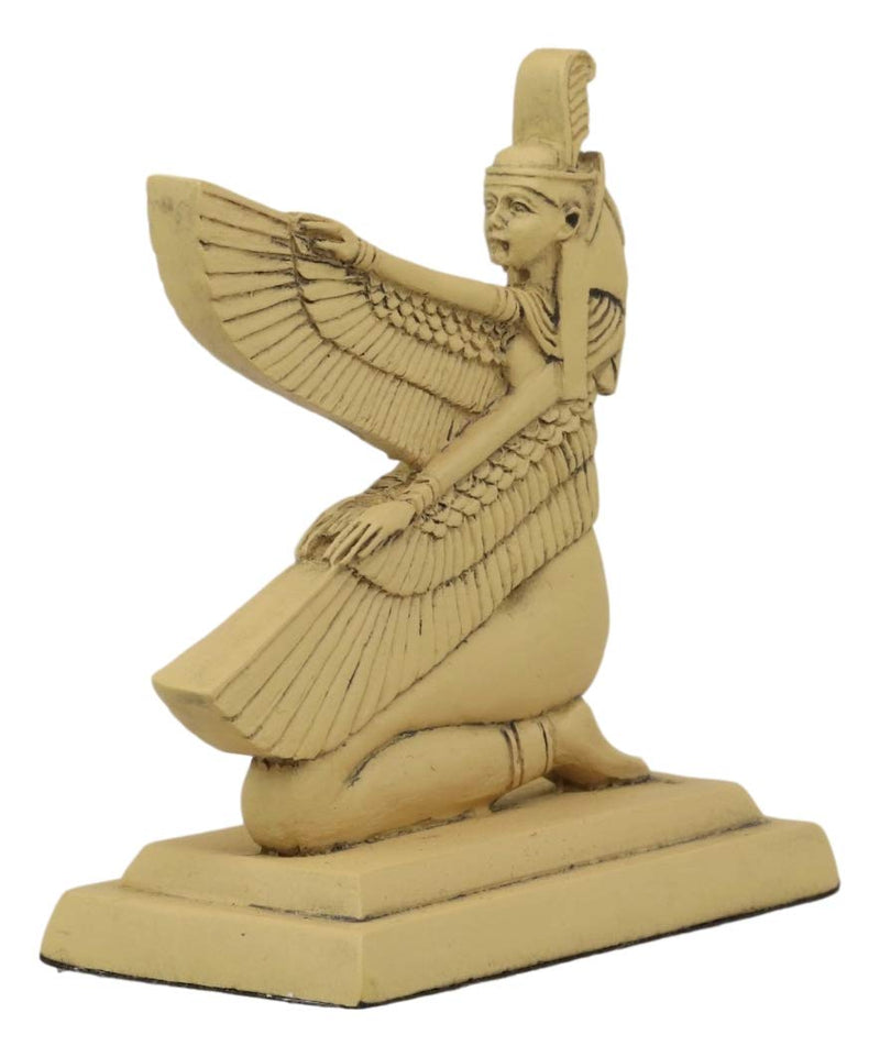 Ebros Ancient Egyptian Hieroglyphic Kneeling Winged Goddess Maat Mini Figurine 3.25"H