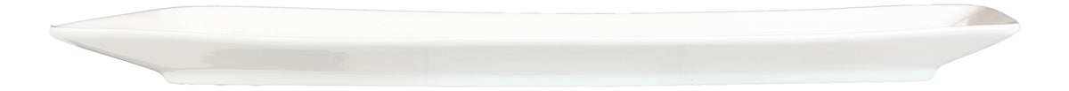Set Of 2 Contemporary Slim Rhomboid White Porcelain Serving Platter Plates 14"L - Ebros Gift