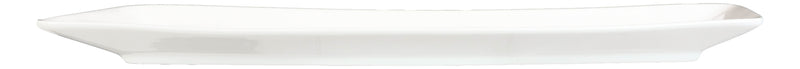 Set Of 2 Contemporary Slim Rhomboid White Porcelain Serving Platter Plates 14"L