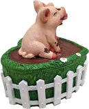 Ebros Hog Wild Holder Pig Couple in Mud Puddle Lidded Heart Shaped Trinket Box