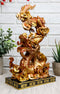 Ebros Feng Shui Nine Dragons Golden Dragon King Statue With Black Base 10.25"H